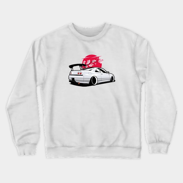 White Skyline GTR R33 Crewneck Sweatshirt by KaroCars